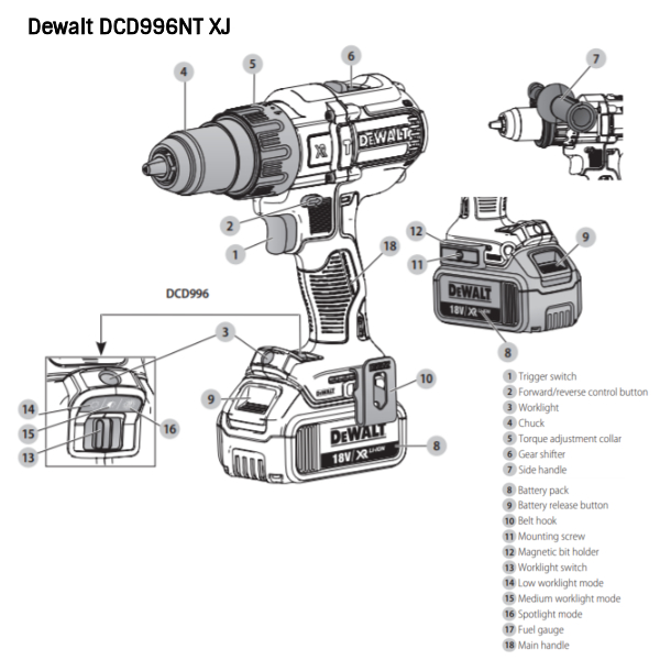 Dcd996 chuck online replacement